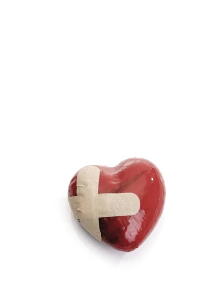 Band Aids Heart Isolated White — Stock Photo, Image