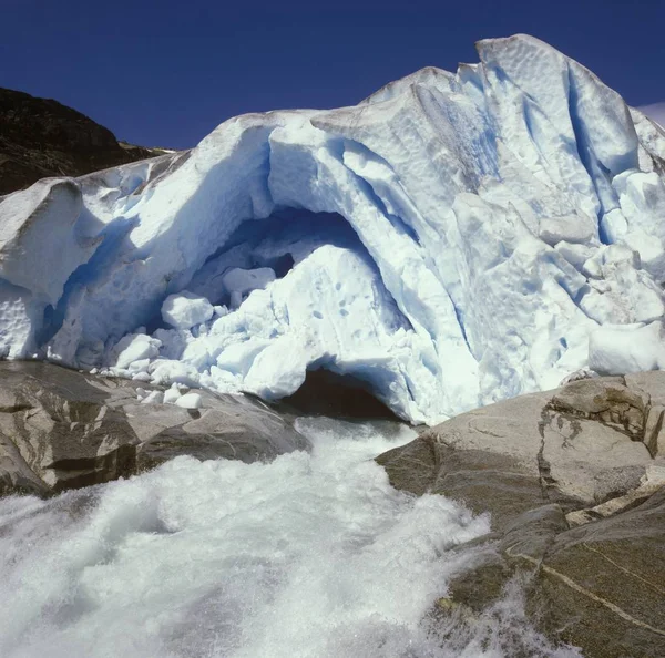 Ledovec Nigardsbreen Tlamou Jostedalsbreen Norsko Evropa — Stock fotografie