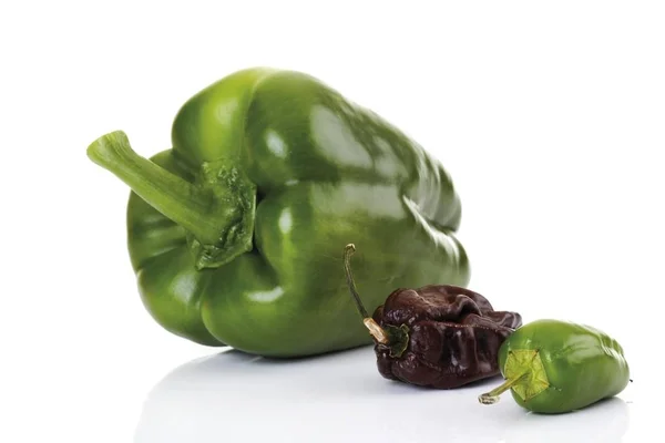 Green Capsicum Chili Peppers Habaneros — Stock Photo, Image