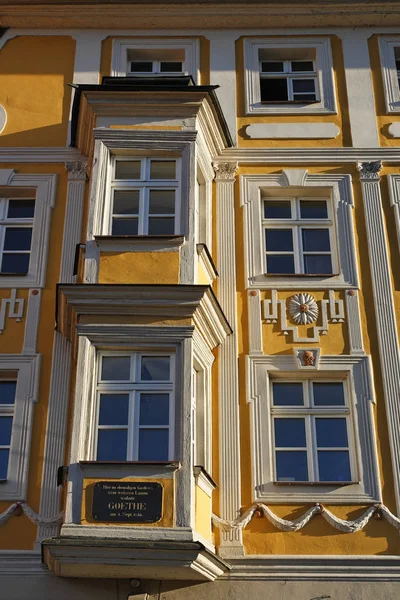 Homlokzat Korábbi Inn Zum Weissen Lamm Regensburg Felső Pfalz Bajorország — Stock Fotó