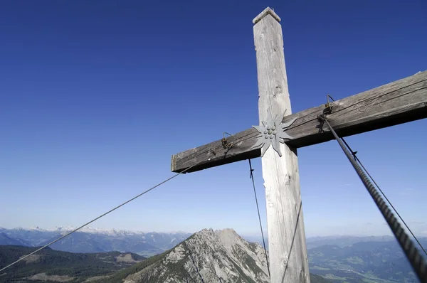 Summit Cross Stoderzinken Štýrsko Rakousko Evropa — Stock fotografie