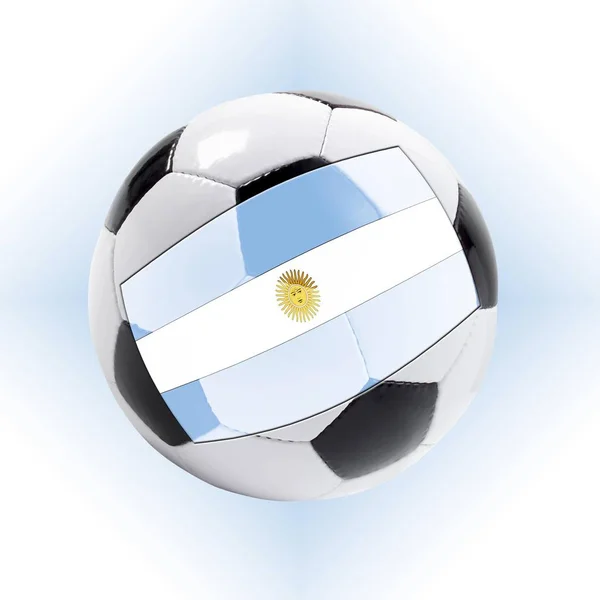 Voetbal met Argentijnse vlag — Stockfoto