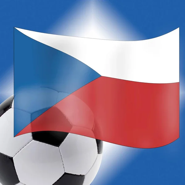 Fotbal a Česká vlajka — Stock fotografie