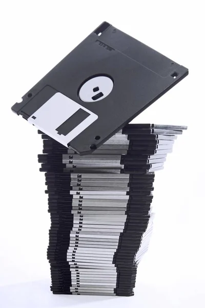 Stack Floppy Disks White Background — Stock Photo, Image