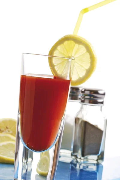 Bloody Mary Glass Lemon Slice — Stock Photo, Image