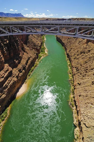 Navajo Bridge Ponte Acciaio Che Attraversa Fiume Colorado Marble Canyon — Foto Stock