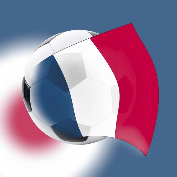 Fútbol con bandera francesa — Foto de Stock