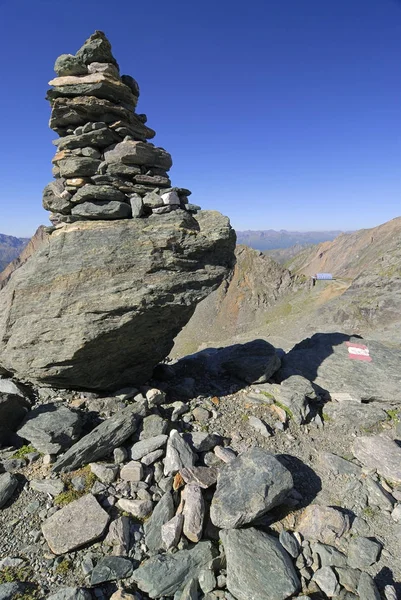 Wegweiser Wanderweg Nationalpark Hohe Tauern Tirol Österreich Europa — Stockfoto