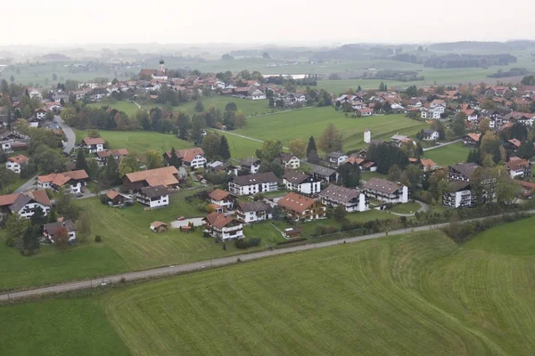 Tipikus Falu Légifelvételek Oberallgaeu Bajorország Németország Európa — Stock Fotó