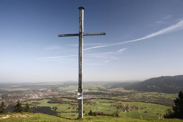 Summit Cross Blomberg Visa Dåliga Toelz Och Wackersberg Oberbayern Tyskland — Stockfoto