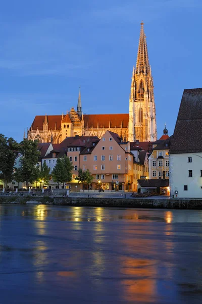 Cattedrale Ratisbona Danubio Palatinato Superiore Baviera Germania Europa — Foto Stock