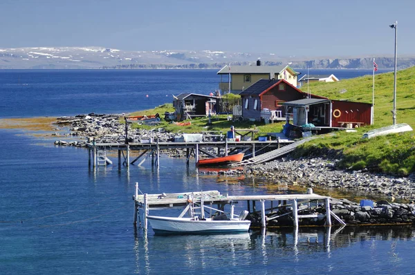 Fisher Hut Fjord Drodze Przylądka Północnego Północnej Norwegii Norwegia Europa — Zdjęcie stockowe