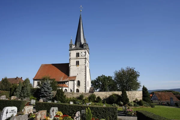 Evangelische Kirche Sondheim Vor Der Rhön Franken Bayern Deutschland Europa — Stockfoto