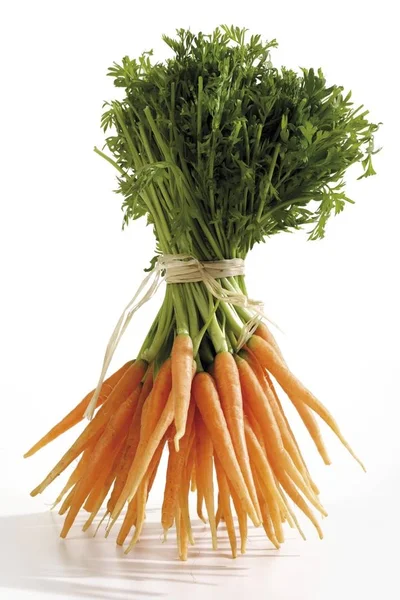 Ramo Mini Zanahorias Aisladas Blanco —  Fotos de Stock