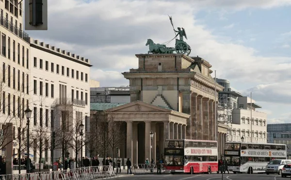 Brandenburg Gate Ruas Berlim Alemanha Europa — Fotografia de Stock