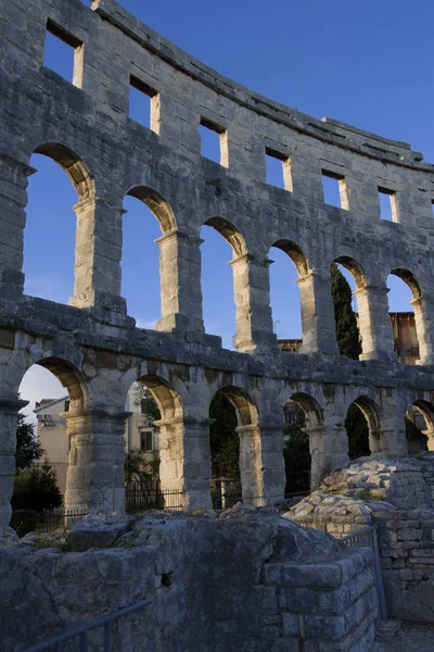 Amfiteátrum Pula Horvátország Európa — Stock Fotó