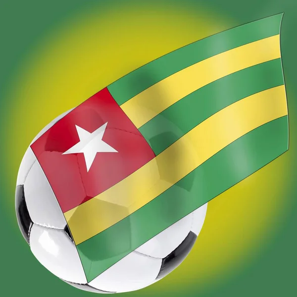 Calcio e bandiera del Togo — Foto Stock