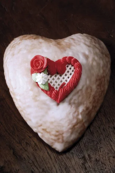 Heart Shaped Cake Marzipan — Stock Photo, Image