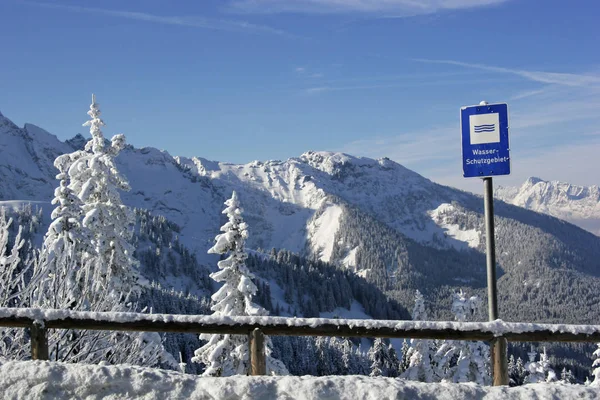 Zima Krajobraz Góry Berchtesgaden Bawaria Niemcy Europa — Zdjęcie stockowe
