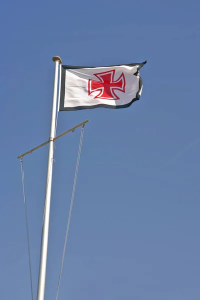 Bandeira Com Logotipo Alemanha Sea Rescue — Fotografia de Stock