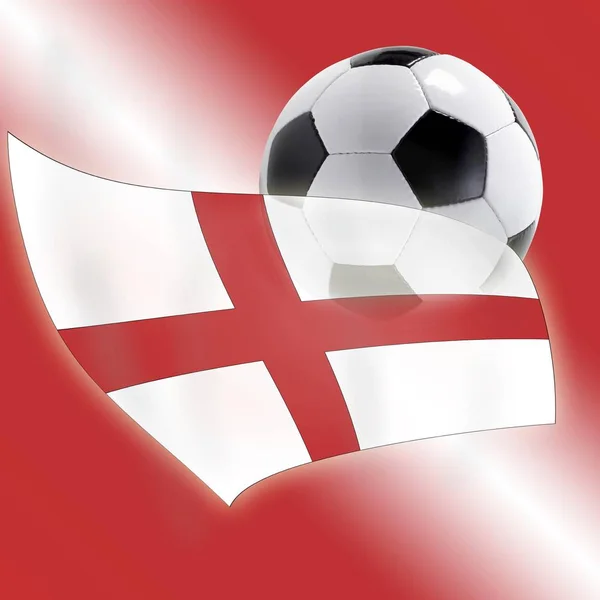 Flaga piłki nożnej i angielski — Zdjęcie stockowe