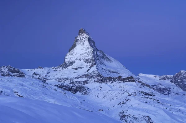 Matterhorn Zimie Zermatt Valais Szwajcaria Europa — Zdjęcie stockowe