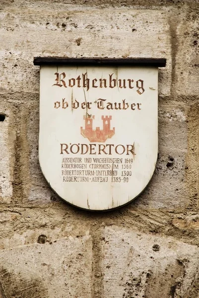 Cresta Della Torre Roeder Rothenburg Der Tauber Baviera Germania Europa — Foto Stock