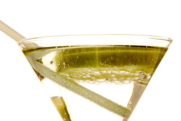 Prickelnder Cocktail Mit Stroh Glas — Stockfoto