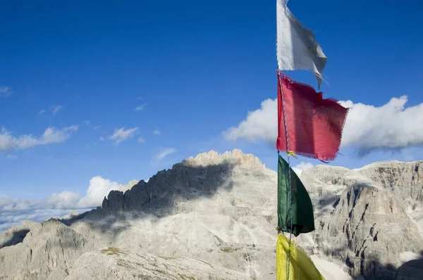 Gebetsfahne Dreizinnen Drei Zinnen Area Dolomiten Italien Europa — Stockfoto