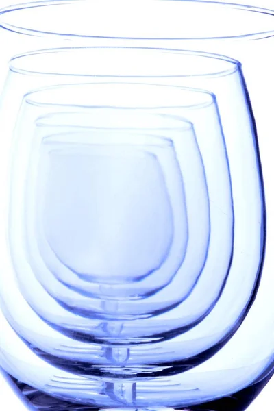 Verres Vin Vides Isolés Sur Blanc — Photo