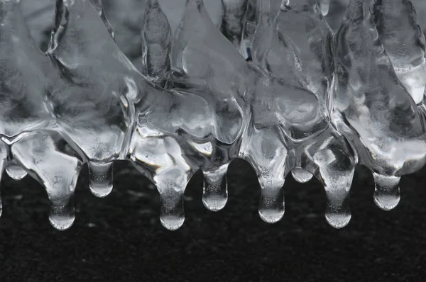 Melting clear icicles — Stock Photo, Image