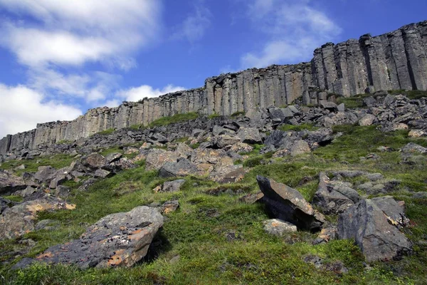 Berühmtes Naturdenkmal Basaltsäulen Von Gerduberg Island — Stockfoto