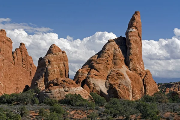 Erodierte Rote Felsformation Teufel Garten Bögen Nationalpark Utah Usa — Stockfoto