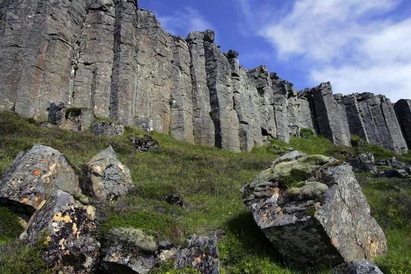 Διάσημοι Naturemonument Basaltcolumns Του Gerduberg Στην Ισλανδία — Φωτογραφία Αρχείου