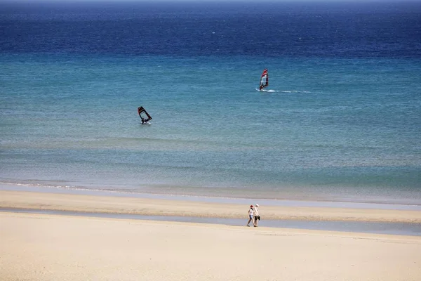 Windsurfer Playa Sotavento Jandia Fuerteventura Канарские Острова — стоковое фото