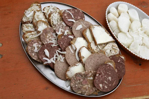 Broodjes Typische Snack Neder Beieren Duitsland Europa — Stockfoto