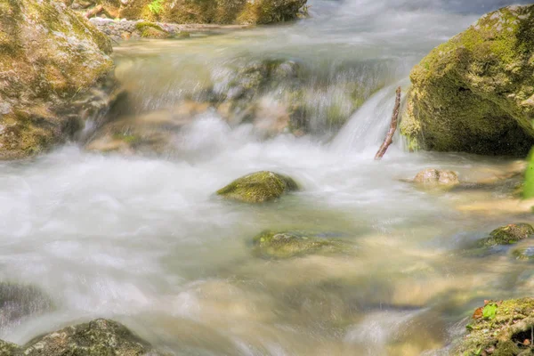 流れる渓流のクローズ アップ — ストック写真