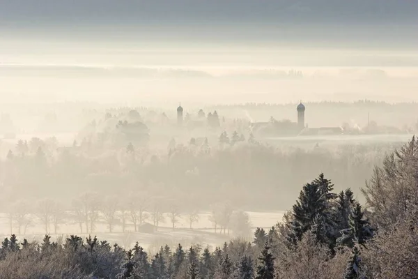 Beau paysage avec brouillard — Photo
