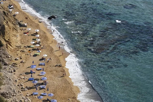 Пляж Fabkinos Ambassador Красный Пляж Матале Южный Крит Крит Греция — стоковое фото
