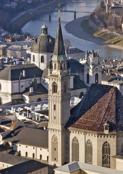 Vista Dal Salzbug Sulla Città Salisburgo Austria Europa — Foto Stock