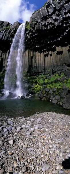 Swartofoss Wodospad Europie Basaltstones Parku Narodowego Skaftafell Islandia — Zdjęcie stockowe