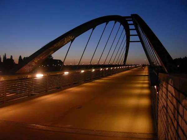 Schwedter Steg Bridge Prenzlauer Berg Wedding Late Evening Berlin Germany — Stock Photo, Image