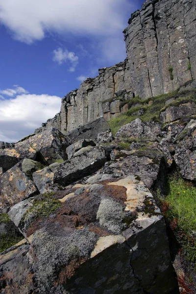 Berühmtes Naturdenkmal Basaltsäulen Von Gerduberg Island — Stockfoto