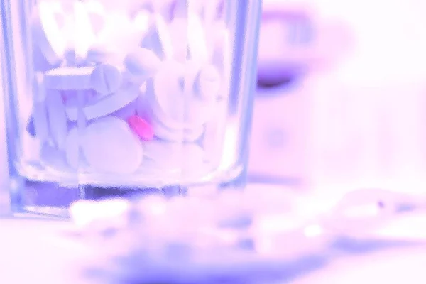Фармацевтичні Таблетки Склі Крупним Планом — стокове фото