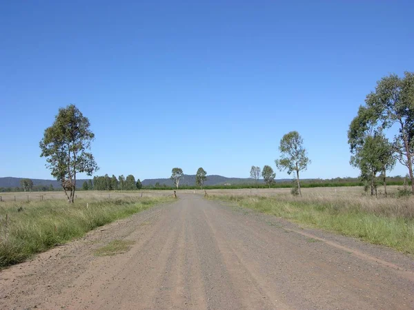 Typical road in the Australian Outback, Queensland, Australia, Oceania