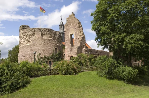 Rovine Del Castello Nel Centro Storico Dreieichenhain Assia Germania Europa — Foto Stock