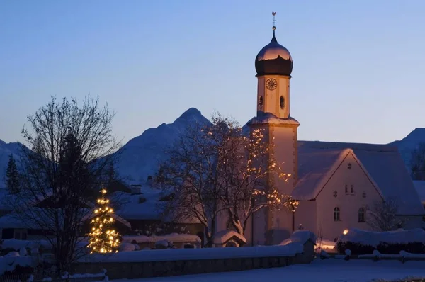 Wallgau Isartal Isar Dalen Landet Werdenfels Övre Bayern Tyskland — Stockfoto