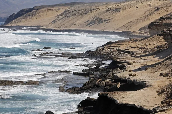 Isthmus Istmo Pared Playa Barlovento Fuerteventura Kanarya Adaları — Stok fotoğraf