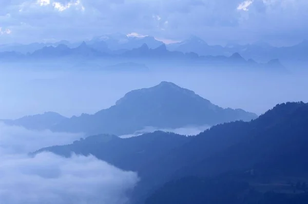 Panorama Los Alpes Visto Desde Rigi Suiza Europa — Foto de Stock