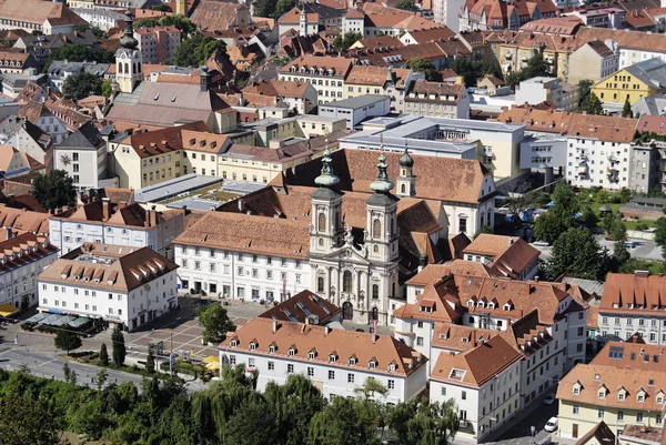 Wzgórze Zamkowe Schlossberg Aby Kościół Pielgrzymkowy Maria Hilf Mary Pomóc — Zdjęcie stockowe